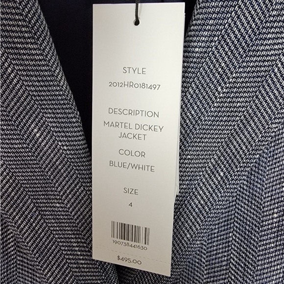 Veronica Beard Martel Dickey Jacket Blazer Blue White New With Tags Size 4 - Picture 6 of 7